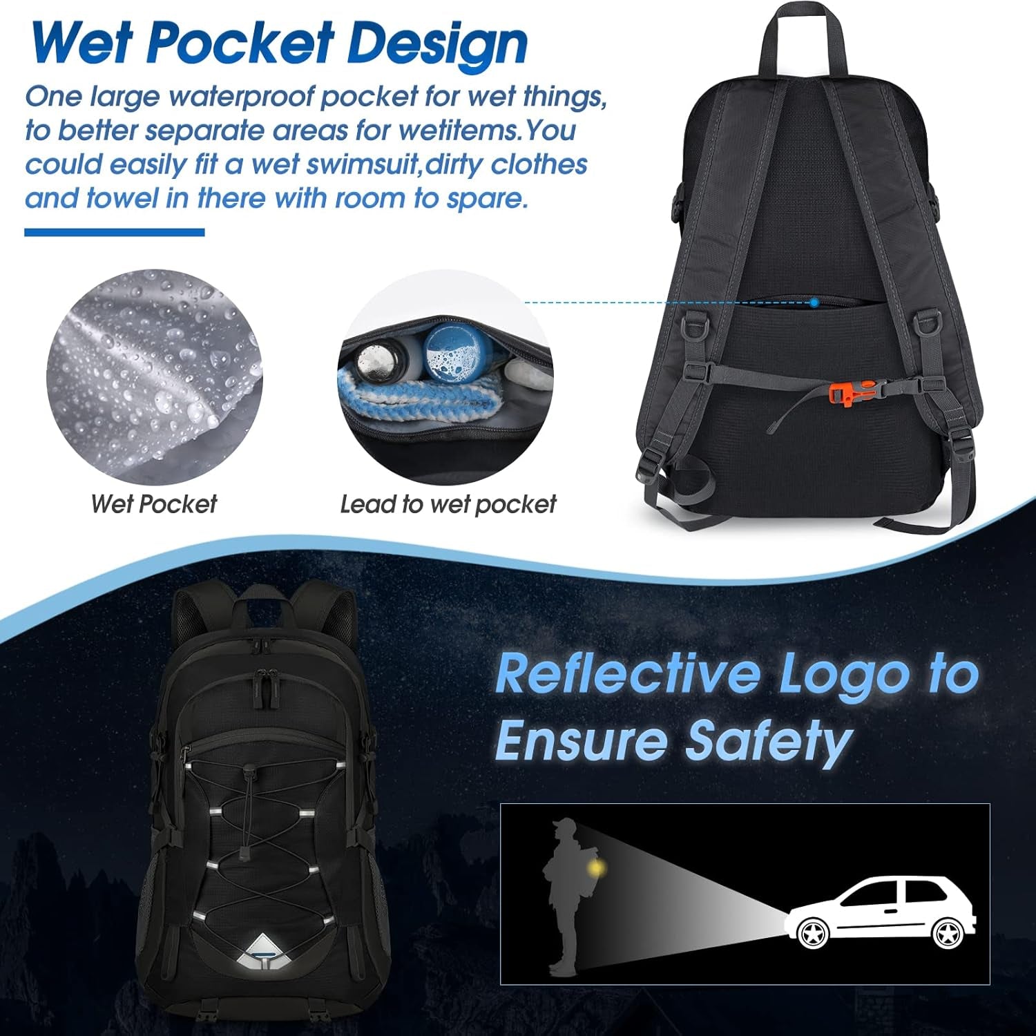 **40L Lightweight Hiking Backpack – Foldable, Water-Resistant Daypack for Camping, Cycling & Outdoor Adventures**