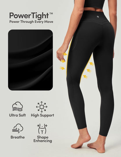 Compression Leggings with Pockets for Women Tummy Control Leggings No Front Seam Workout Leggings High Waist Yoga Pants