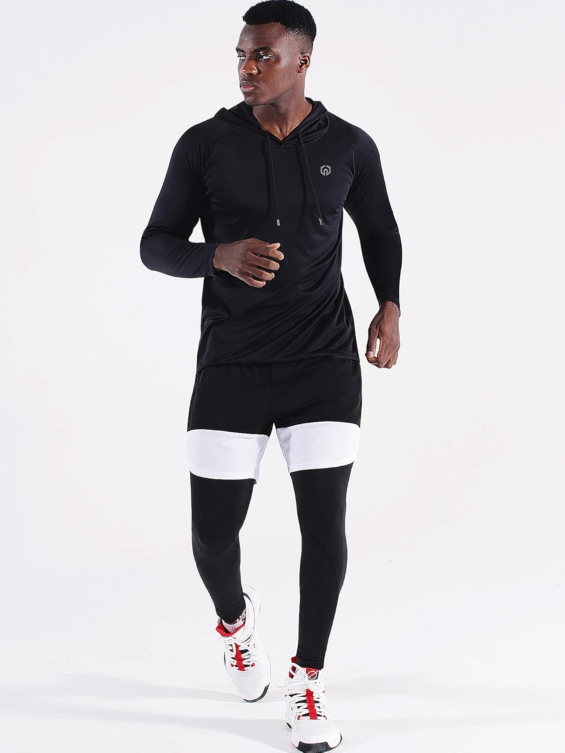 Men'S Running Shirt Long Sleeve Workout Shirts with Hoods