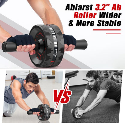 Ab Roller Wheel for Core Strength Training – Exercise Wheel with Knee Pad for Abdominal Workouts at Home – Ideal for Men & Women