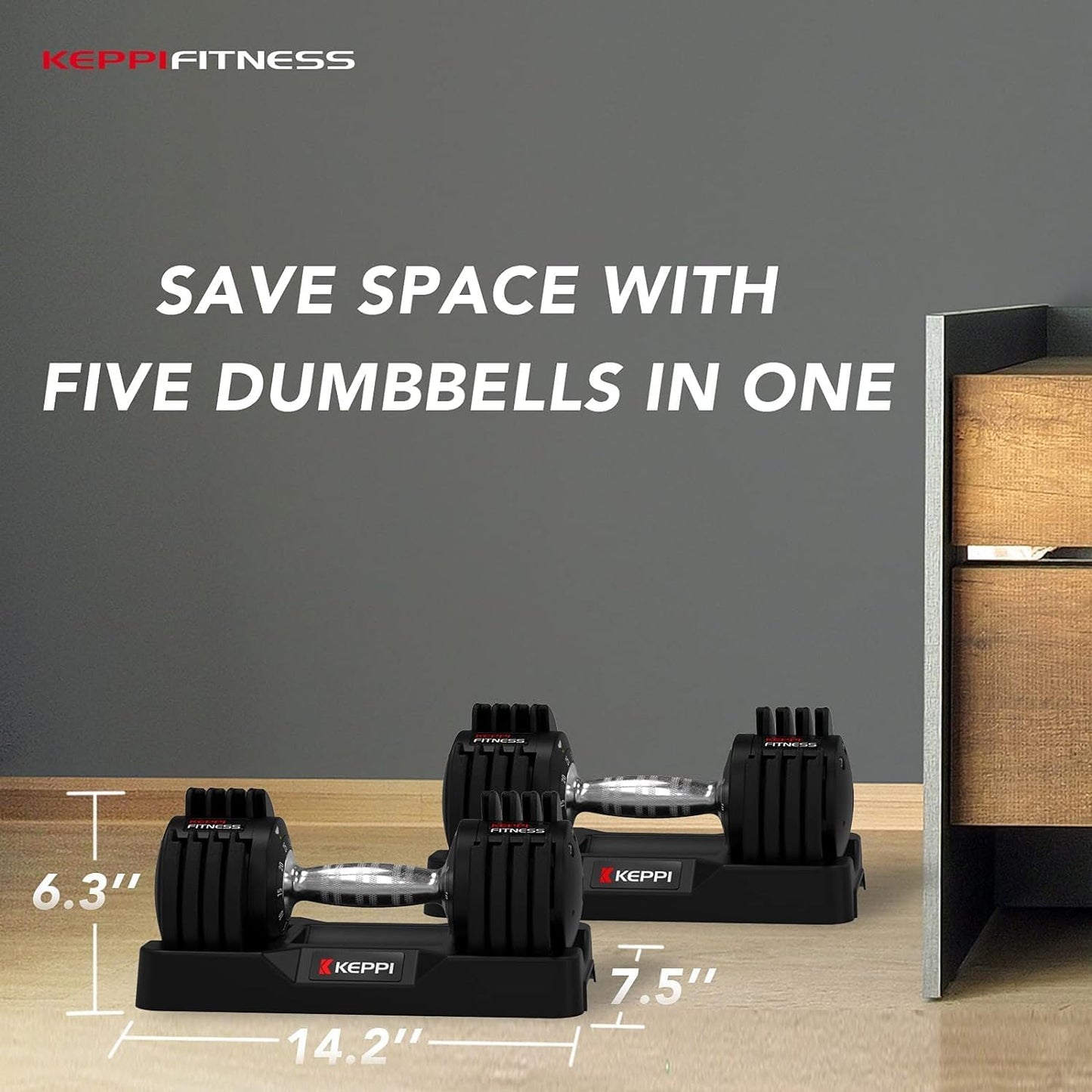 Adjustable Dumbbells Set – 25-55 lbs with Anti-Slip Metal Handle for Full Body Workout