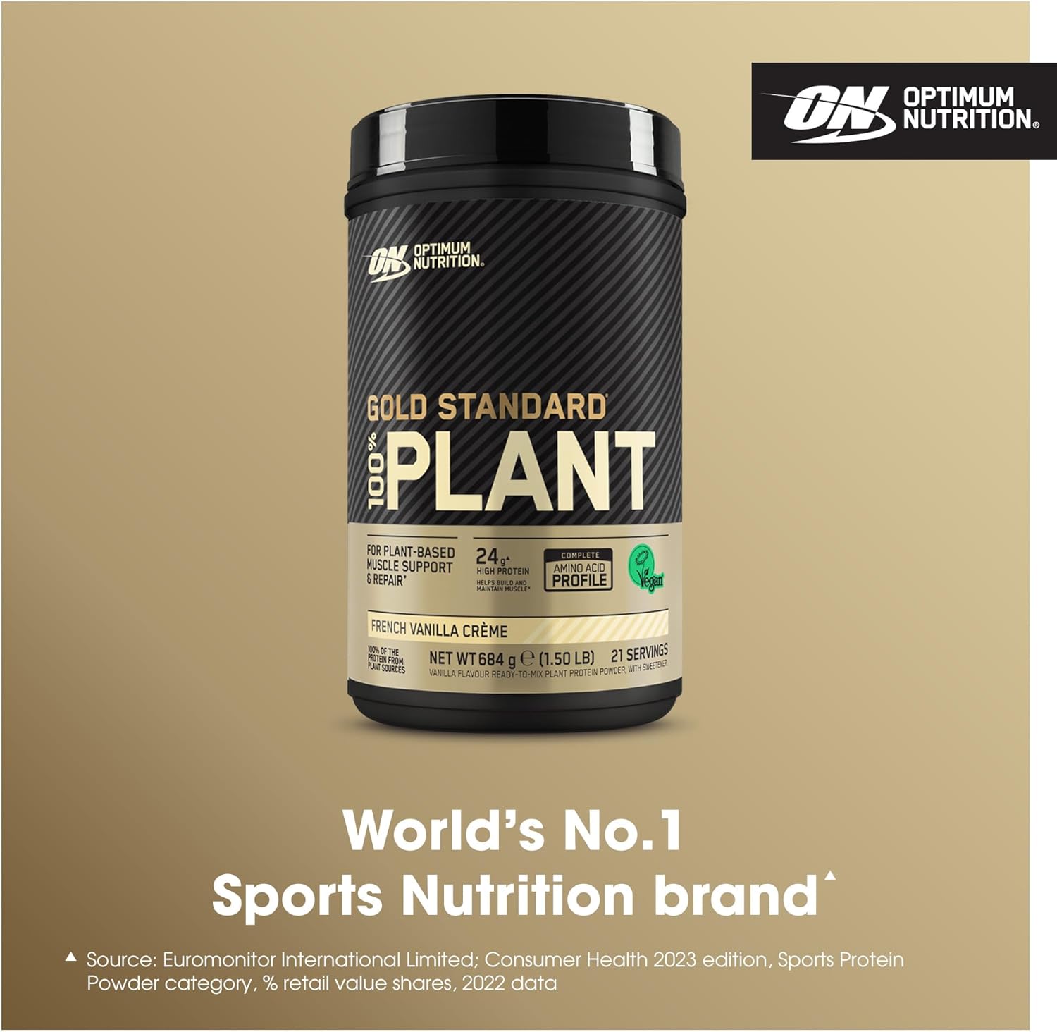 Gold Standard 100% Plant-Based Vegan Protein Powder – Vanilla, 21 Servings (684g) | Post-Workout & Daily Nutrition Shake