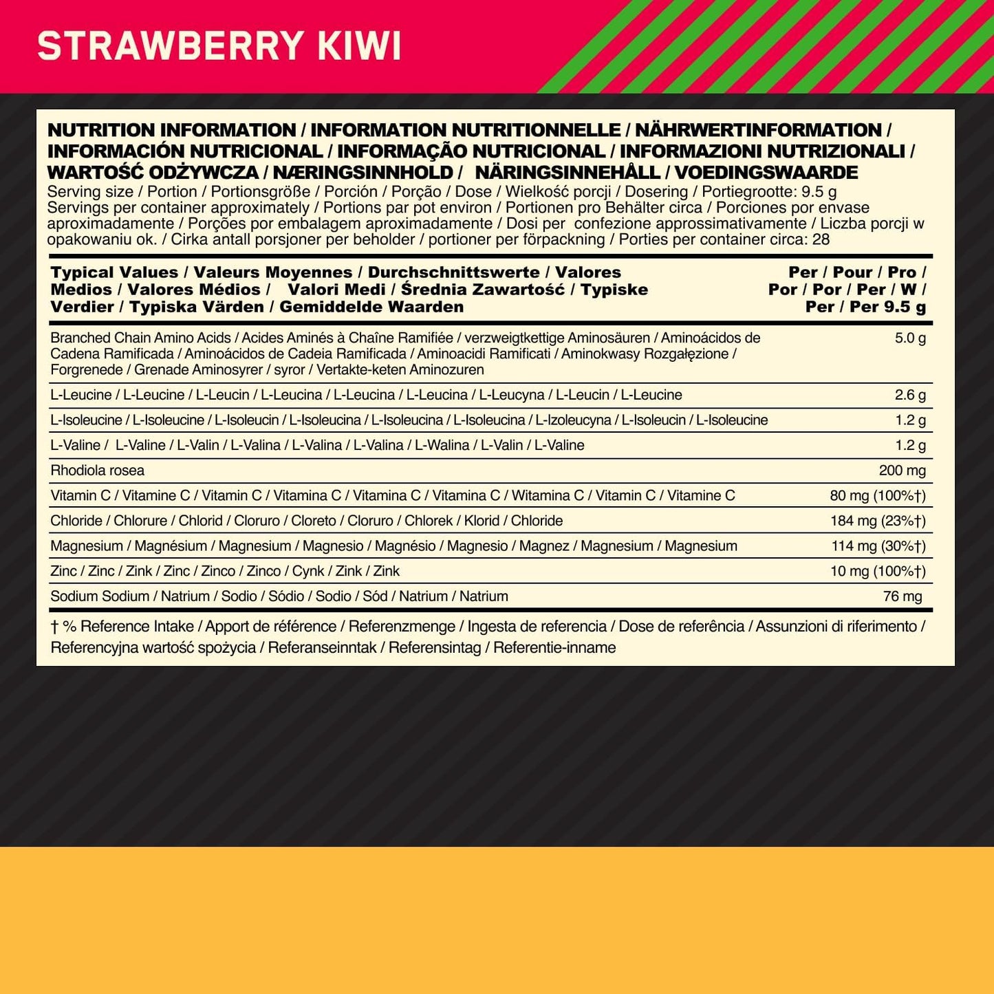 Gold Standard BCAA – Amino Acids & Electrolytes, Strawberry Kiwi, 28 Servings (266g)