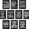 "10-Pack Inspirational Quote Wall Art Posters – Positive Affirmation Prints for Classroom, Living Room, Office Decor (Black & White, 11x14 Inches) with 80 Glue Dots"