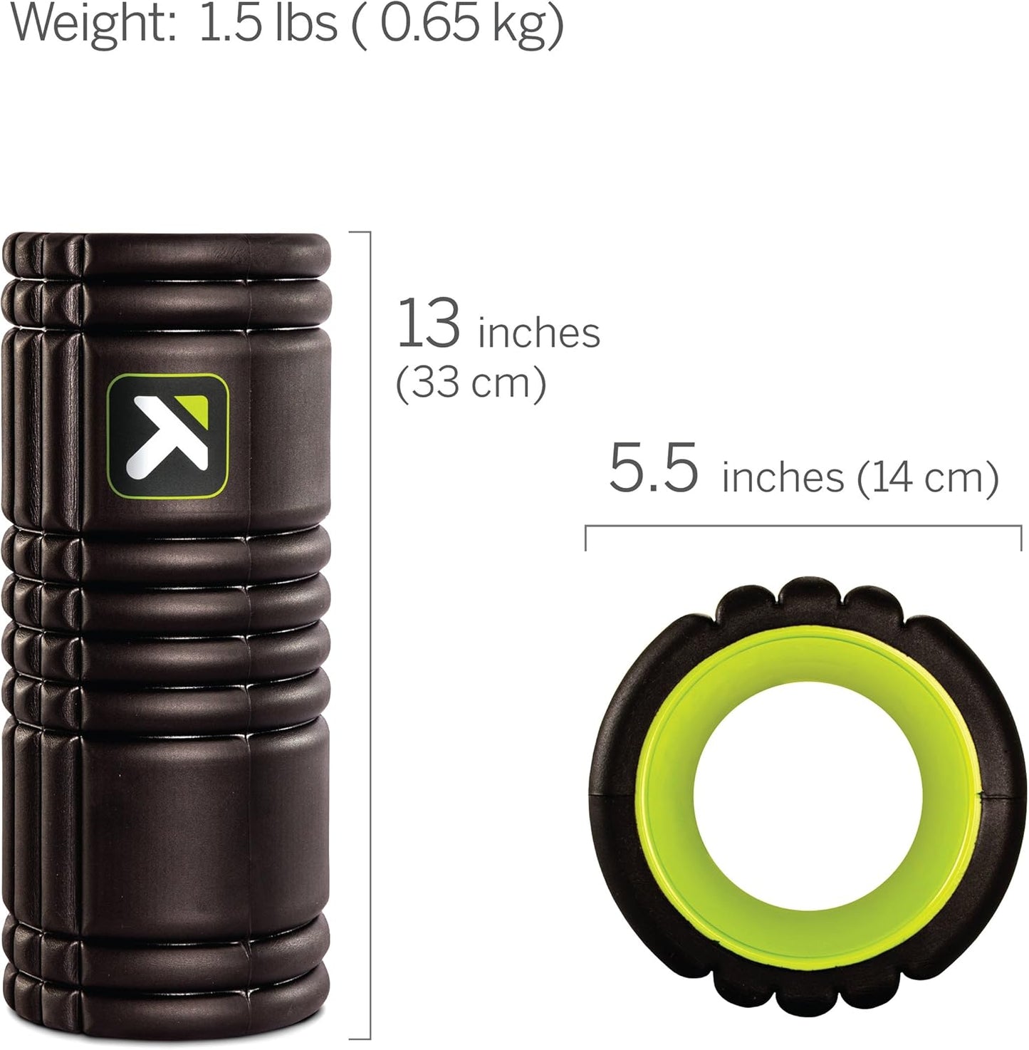 **Grid Foam Roller – Multi-Density Massage Roller with Rigid Core | Trusted by Therapists & Athletes | Standard Density with Online Instructional Videos**