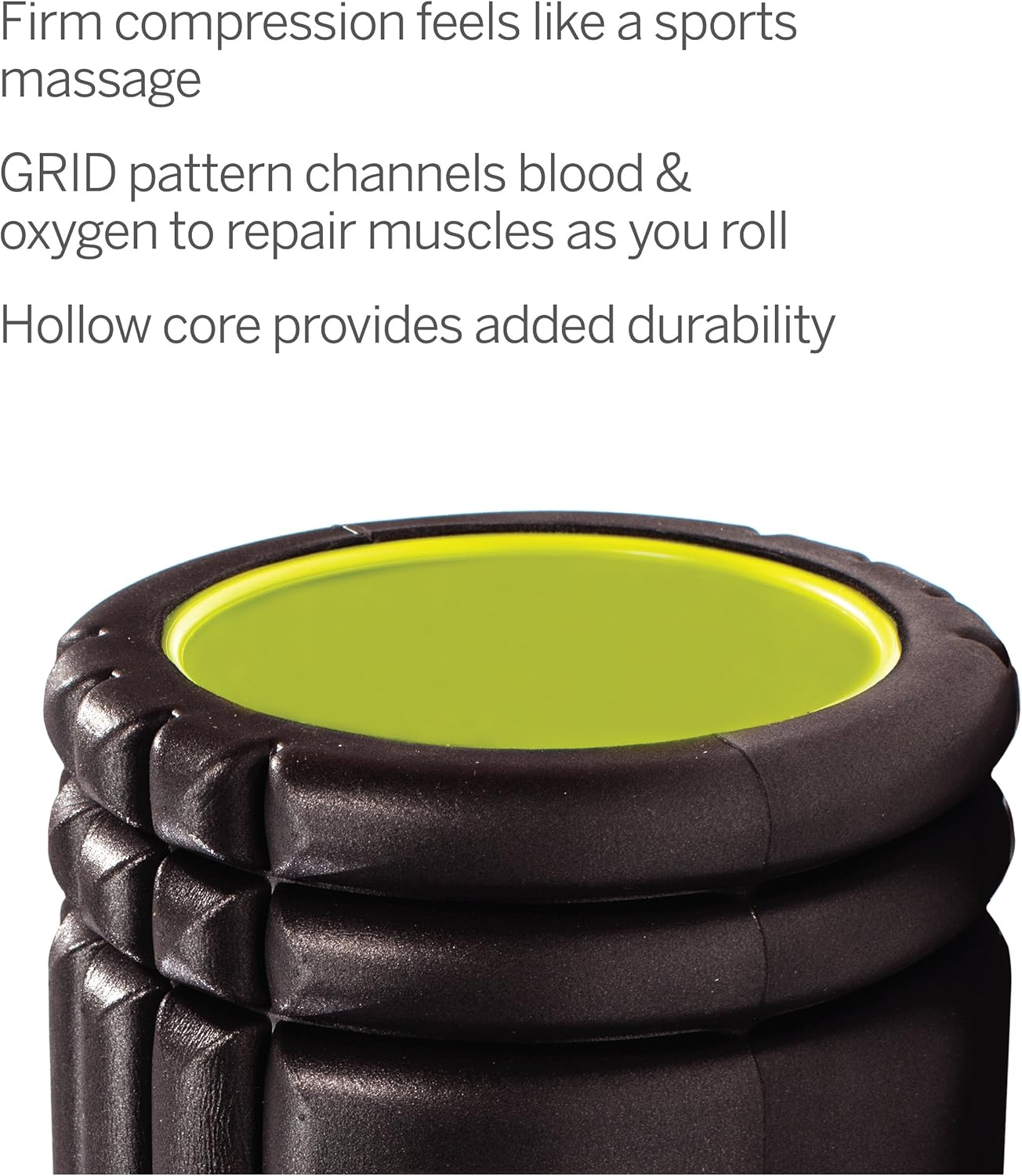 **Grid Foam Roller – Multi-Density Massage Roller with Rigid Core | Trusted by Therapists & Athletes | Standard Density with Online Instructional Videos**