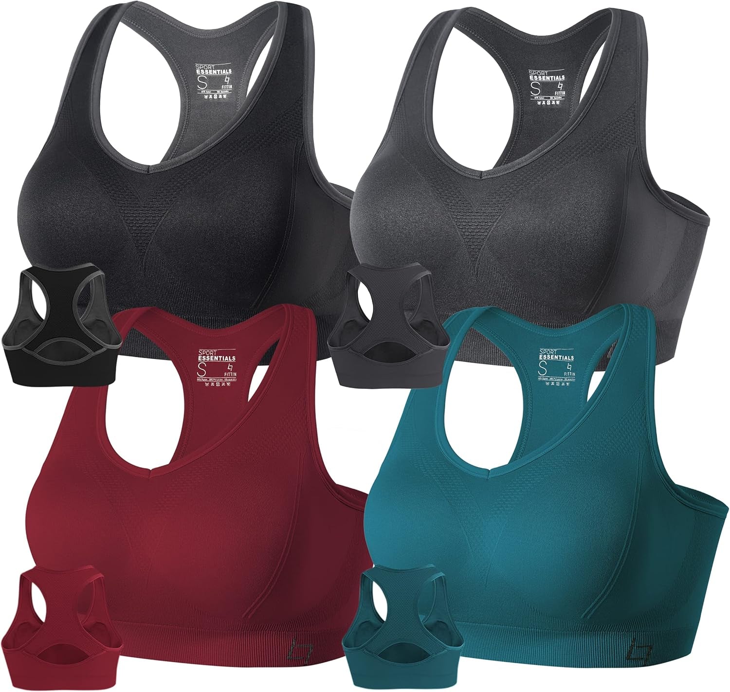 Racerback Sports Bra for Women - Padded Seamless Support for Yoga, Gym, and Workout Fitness