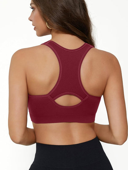 Racerback Sports Bra for Women - Padded Seamless Support for Yoga, Gym, and Workout Fitness